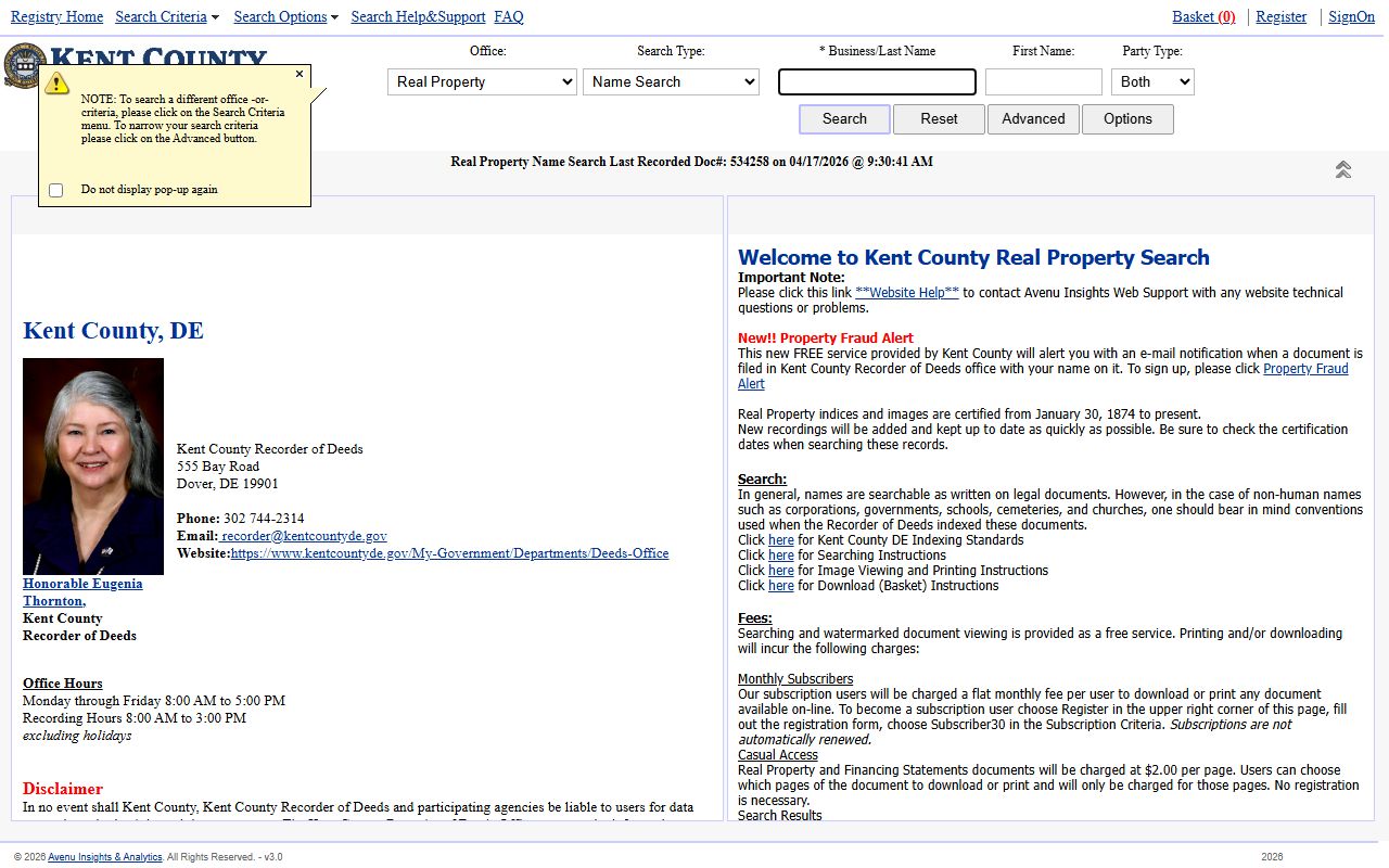Kent County Real Property Search on US Land Records