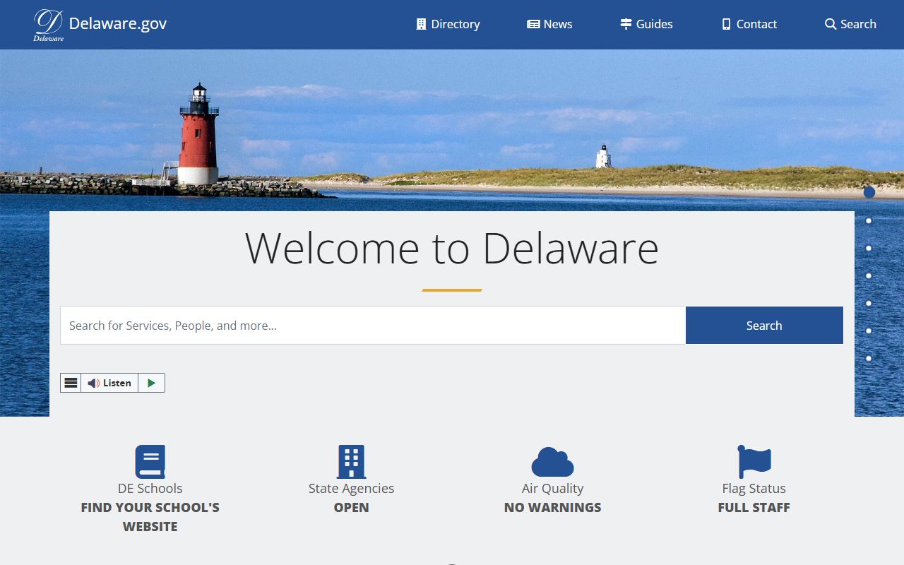 Delaware State Government Portal delaware.gov