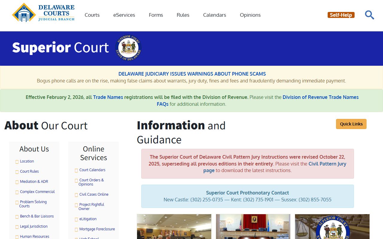 Delaware Superior Court property records jurisdiction
